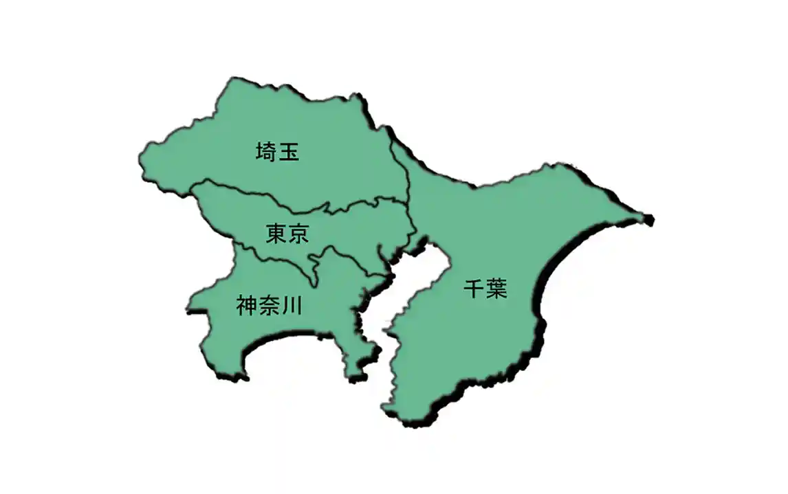 対応エリア（関東地図）